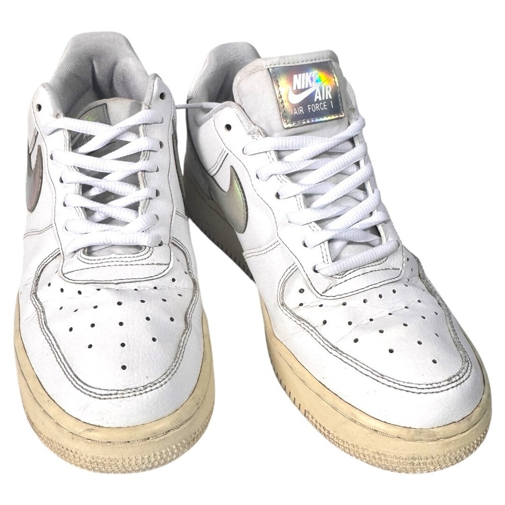 Nike Court Vision Low Top White Iridescent Swoosh Sneakers Women's Size‎ 8 M